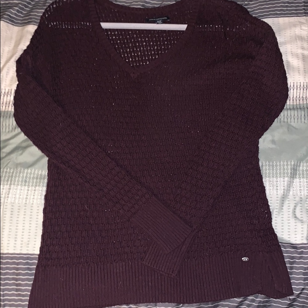 Burgundy AE sweater